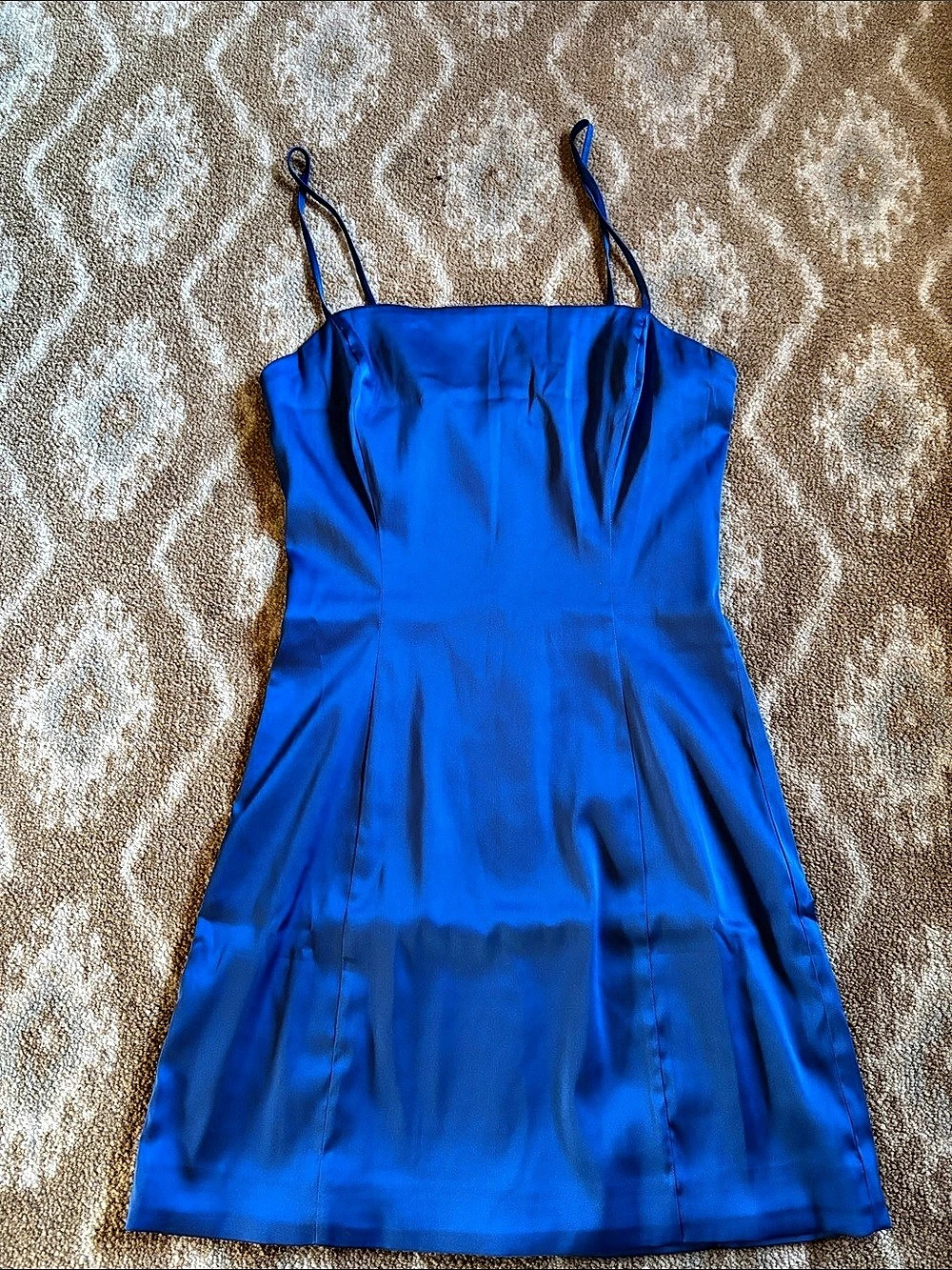 Aritzia Sunday Best Icing Satin Dress Blue Mini Dress Size 2